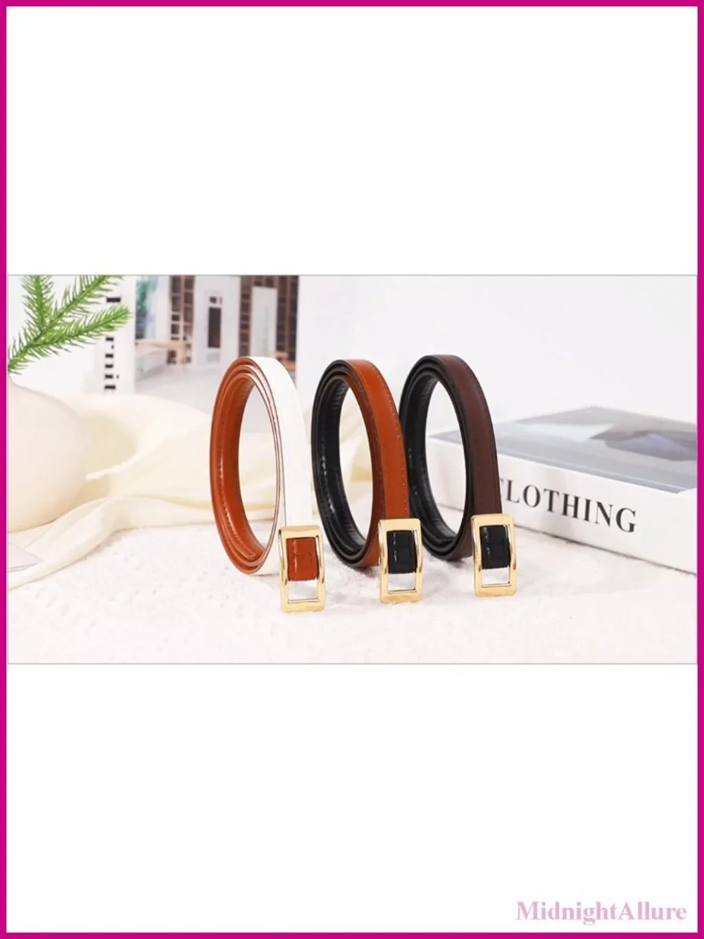 Hole-Free Reversible Skinny Belt 1/2
